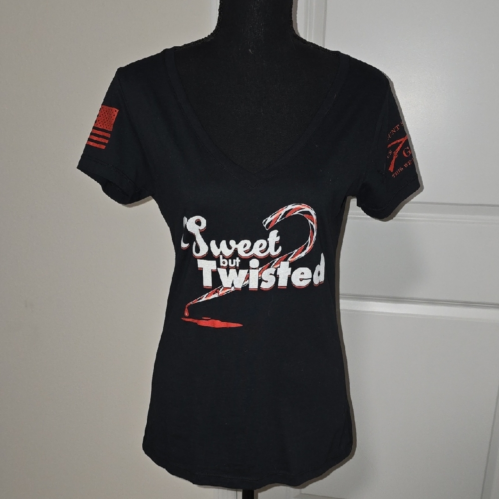 Grunt Style Black 'Sweet But Twisted' V-Neck Tee